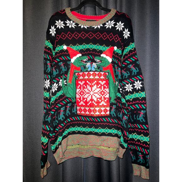 Ugly Christmas Sweater Xmas Size XL Dinosaur - Picture 1 of 3